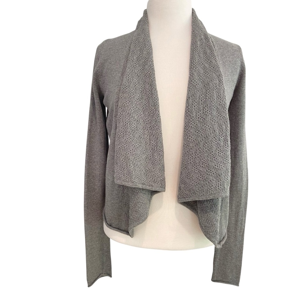 Converse One Star cardigan crop wrap shale collar 100% cotton knit & crochet XS